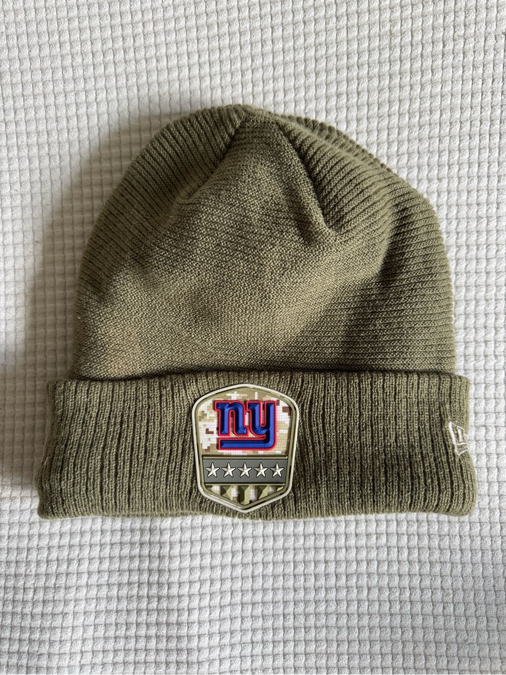 NFL New York Giants Salute to Service Olive Knit Cuffed Beanie